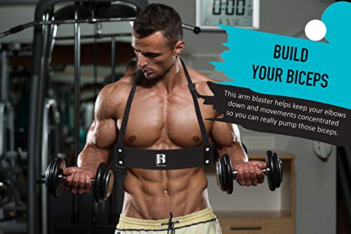 RIMSports Arm Blaster for Biceps & Triceps Dumbbells Barbells Curls Bicep Blaster Isolator for Bodybuilding Weight Lifting & Muscle Gains Preacher Curling Strength Training Arm Workout Equipment - Thumbnail 5