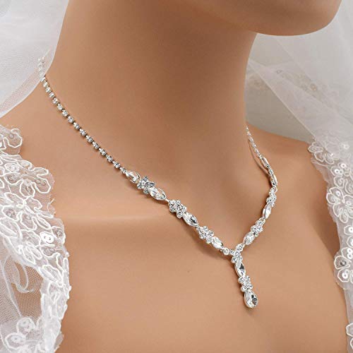 Udylgoon Udora Rhinestones Necklace Earrings Jewelry Sets For Wedding Bridal Party (T1214) #TOP2