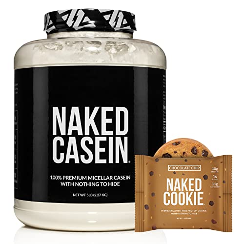 Grass Fed Protein Bundle: 5LB Unflavored Naked Casein and Chocolate Chip Naked Cookies 12 Pack