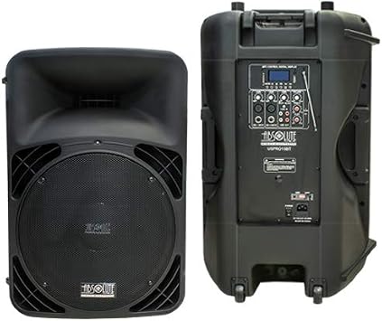 Absolute USPRO15BT 15" Active Powered Amplified PRO PA DJ Loudspeaker Bluetooth FM Radio Karaoke