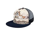 GeauDoup Erwachsene Kappe English Bulldog Mandala Truckercap Verstellbar Snapback Kappe Sommer Baseballkappe Mütze Hüte Navy Blue Einheitsgröße