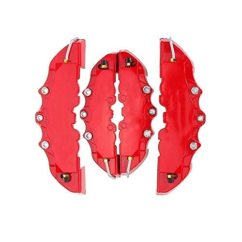 4PCS de alta calidad de plástico ABS coche universal rojo coche universal de freno de disco de freno cubre la parte posterior delantera automática Kit de decoración universal Kit de decoración para