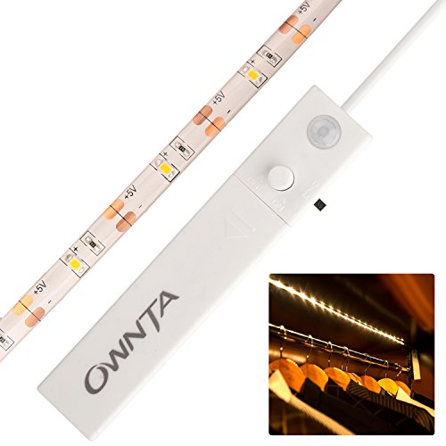 Flexible Motion Sensor LED Light Strip, Ownta 4 AAA Batteries Powered Motion Activated LED Light Strip, Smart LED Light Strip For Cabinet, Bookshelf and Other Dark Places, 1M/3.28ft/30 LEDs, 1 Pack