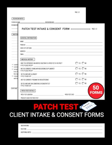 Patch Test Client Intake & Consent Forms
