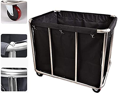 Shelf Movable Trolleys Removable Bags With Laundry Basket Hotel Laundry
