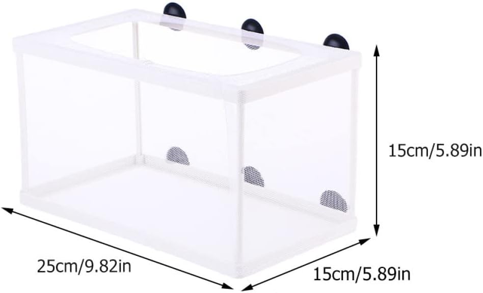 Large Fish Breeding Isolation Box Aquarium Incubator for Tropical Fish with Suction Cups Hatchery Fishing Net for Safe Fry Protection