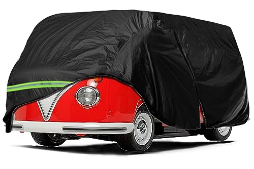 Car Cover Compatible with VW Bus T1 T2 T3 1950-1992, 6-Layers 210T Windproof All Weather Waterproof UV Sun Protection Snow Dust Storm Resistant with Straps Outdoor Covers