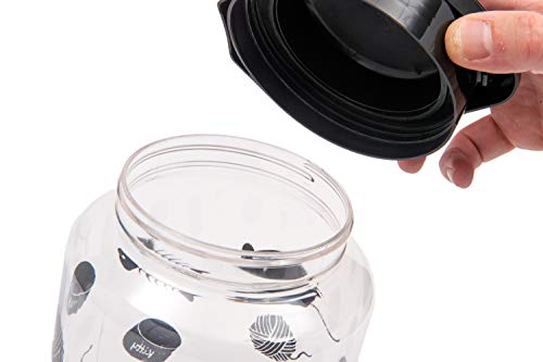 Lixit-Food-and-Treat-Storage-Jars-for-Dogs-Cats-Small-Animals-and-Birds-128oz-Cats-Black Food and Treat Storage Jars for Dogs