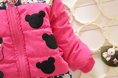 New Girls Baby Toddler Winter Warm Minnie Hooded Cartoon Coat Jacket Clothes (Rose, 18-24 Months) #TOP4