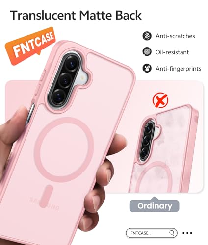 Image of FNTCASE for Galaxy A17 /A16 5G Phone Case: for Samsung A17 Cases [Compatible with Magsafe] [Screen Protector] Matte Translucent Military Grade Protection for Samsung A 17 & A 16 4G Cover - Light Pink