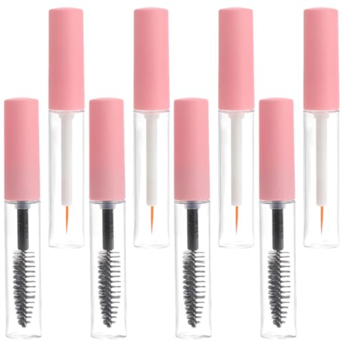 BELLIFFY Tubos Transparentes Reutilizables para Rimel y Delineador con Tapa Rosa Botellas Vacías para Crema de Pestañas y Maquillaje Portátil Diseño Antileak para Viaje