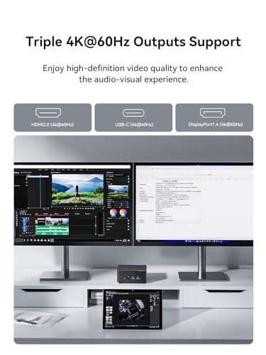 Minisforum Mini Pc Gd50 Intel Core I5-12450H,8 Cores/12 Threads,Up To 4.4Ghz 16Gb Ddr4 512Gb Pcie4.0 Ssd, Triple Screen Display(Hdmi2.0/Usb-C/Dp1.4)Mini Desktop Computer,5 X Usb Ports,2.5 G Rj45 Lan,Wifi 6&Bt5.2 thumb #2