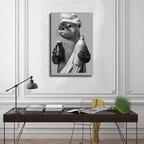 Poster loutre sur toile de qualité supérieure pour salon et bureau