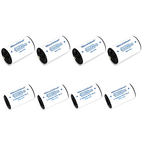 Miraclekoo 4pcs D Size and 4pcs C Size Battery Spacers for Sanyo Eneloop or Other AA Batteries,AA to...