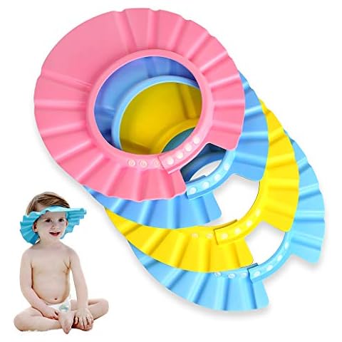 EWIN(R) 4pcs Soft Adjustable Baby Kids Children Shampoo Bath Bathing Shower Cap Hat Wash Hair Shield Hat Cover
