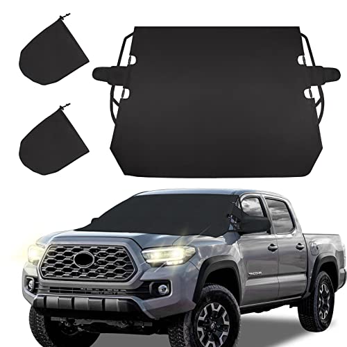 Rilsen Windshield Sun Cover For Toyota Tacoma 2016-2021 Summer Car Sunscreen With Side Mirrors Cover All Weather Winter & Summer Front Window Automotive Covers Sun & Snow-Shade #TOP29