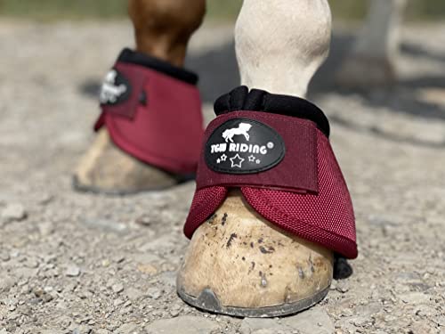 Image of 2520D Horse Bell Boots No-Turn Horse Bell Boots, Equine Ballistic Hoof Overreach Bell Boot, Pair