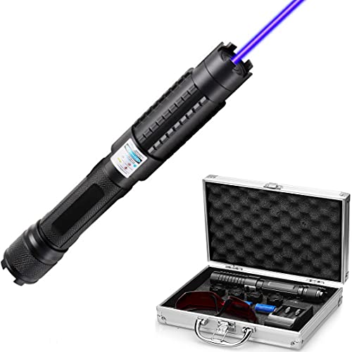 WORD GX Adjustable Focus Blue LED Single One Mode Long Range Blue Beam Blue Light Flashlight Blue LED Flashlight Blue Flashlight Torch with Blue Light Blue LED For Night Fishing and Outdoor Activities