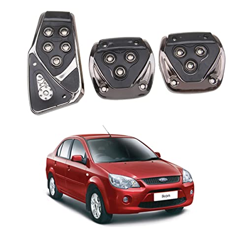 Oshotto 3 Pcs Non-Slip Manual CS-375 Car Pedals kit Pad Covers Set Compatible with Ford Ikon (Black)