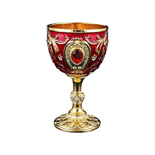 Copa de vino de estilo antiguo europea con talla decorativa pequeña de 100 ml 2