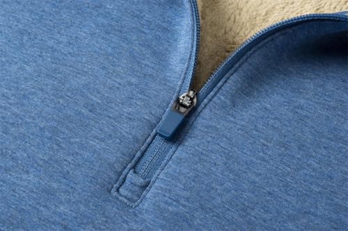 Men's Quarter-Zip Pullover, Slim-fit Small Stand-up Collar Casual Sweater4