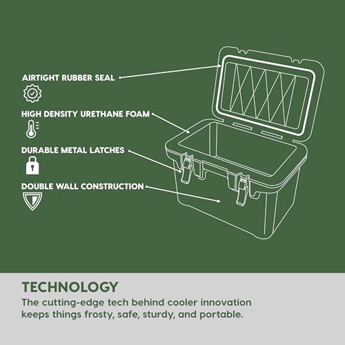 Image of IRIS USA Hugel 44 QT Cooler, Heavy-Duty Hard Ice Chest with Vacuum Insulation, Plus 24-Pack IRIS Sparkling Water from Mount Fuji, Strong Carbonation Bundle