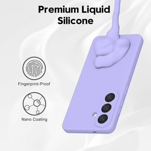 Image of DIZORO Microfiber Candy Case Compatible with Samsung S26 Plus 5G Smooth Touch Cushion Liquid Soft Silicone Gel Rubber Phone Cases Non-Slip Full Body Protective Shockproof Back Cover - Purple