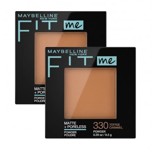Maybelline Fit Me Matte + Poreless Pressed Face Powder Makeup, Toffee, 1 Count (Pack of 2)