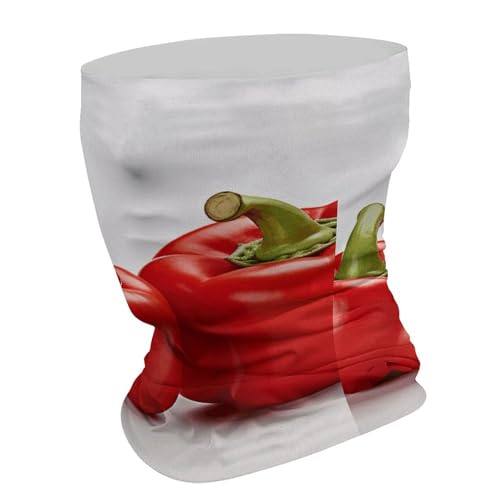 Cuello pasamontañas transpirable a prueba de viento con diseño de dos pimientos rojos, mascarilla solar refrescante antipolvo, balaclava bandana para hombres y mujeres miniatura 2