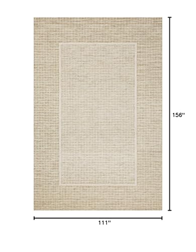Image of Loloi Chris Loves Julia Briggs Wheat /Ivory 9'-3 inch x 13' Area Rug | BRG-01 Approx. 9x13 Yellow / Gold Living room Dining room Bedroom, Minimalist, Muted, Hand-Tufted, Area Rug