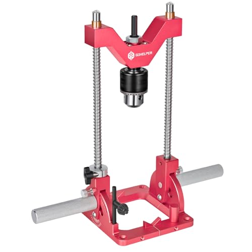 Portable Drill Guide for Straight Holes, Heavy-Duty 0° to 60° Angle Drilling Guide, Drill Press Adapter for Hand Drill, Precision Adjustable Drill Jig Attachment with 1/2' Chuck