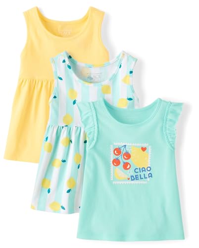 The Children's Place,Baby Girls,and Toddler Assorted Tank Tops,Icelandic 3-Pack,3 Years
