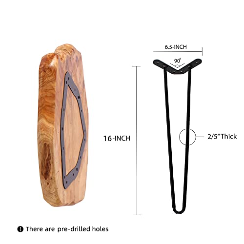 Nxn-Home Natural Edge Side Table, Live Edge End Table With 3 Hairpin Legs, Nightstand Plant Stand For Bedroom And Living Room(15.5" L X 14.5" W X 16" T.) #TOP2