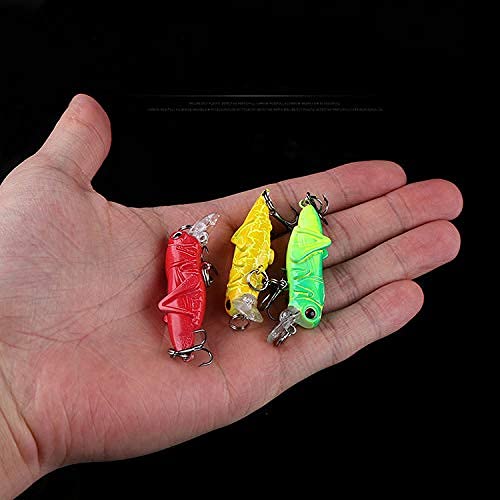 Wobblers Crap Fishing Tackle Isca Artificial Pesca Lure Peche Hard Baits Bass Insect Grasshopper Fishing Lures (Yellow) 2