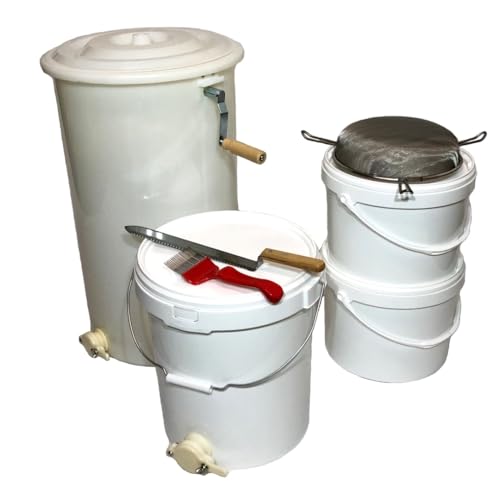 Beekeeping Supplies UK ltd - Beginner Honey Processing Starter Kit - Complete Kit: Extractor, Settling Tank, Honey Buckets, Strainer and Uncapping Tools