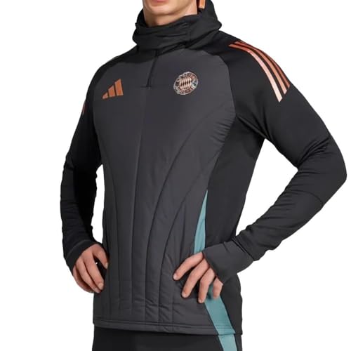 adidas Bayern Munich Men's Black Jacket Wintop, Black, XL