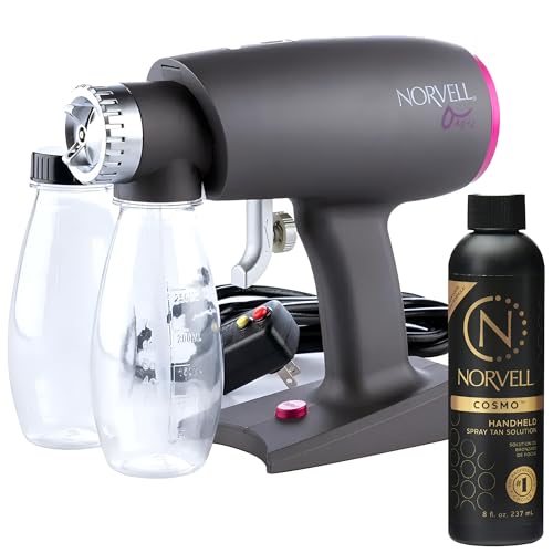 Oasis Spray Tan Machine Kit Bundled with Norvell Cosmo Airbrush Spray Tanning Sunless Solution