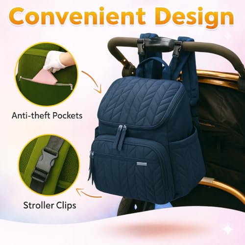 Image of Baby Diaper Bag | Diaper Bag for Mothers For Travel | Baby Bags For Mothers Carry | Baby Diaper Bag For Mother For Travelling | Lugguage Nappy Handbags with Changing Mat
