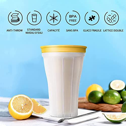 Slushy Maker Magic Slush Eisbecher Squeeze Cup Slush Ice Becher, Quick Frozen Eisformen Smoothies Cup, Freeze Mug Milkshake Smoothie Mug, Homemade Milk Shake Ice Cream Maker (Gelb) – Bild 3