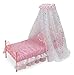 Badger Basket Starlights Toy Metal Doll Bed with Canopy, Lights, and Bedding for 18 inch Dolls - Pink
