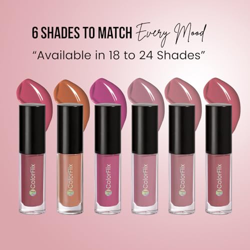 Image of ColorFlix Glam Mini Lip Kit - Set of 6 UltraStay Long Lasting Lipsticks, Matte & Creamy Texture, Smudge-Proof, Travel-Friendly Lip Shades, Perfect for Party Look & Gifting (2ml Each)