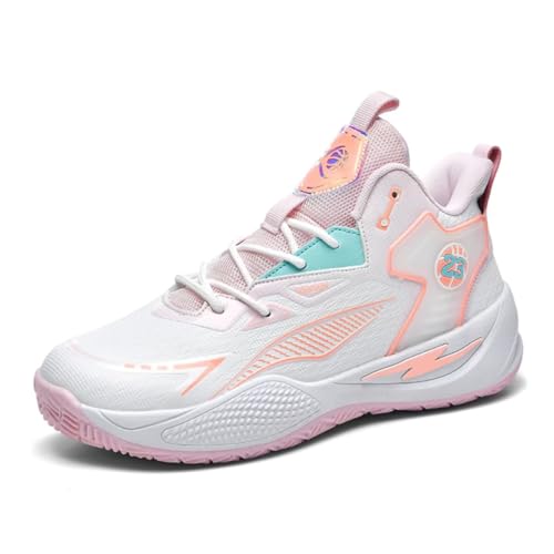 Womens Breathable Mesh Lace Up Basketball Shoes Fashion High Top Non-Slip Running Sneakers Casual Athletic Tennis Walking Sport Shoes