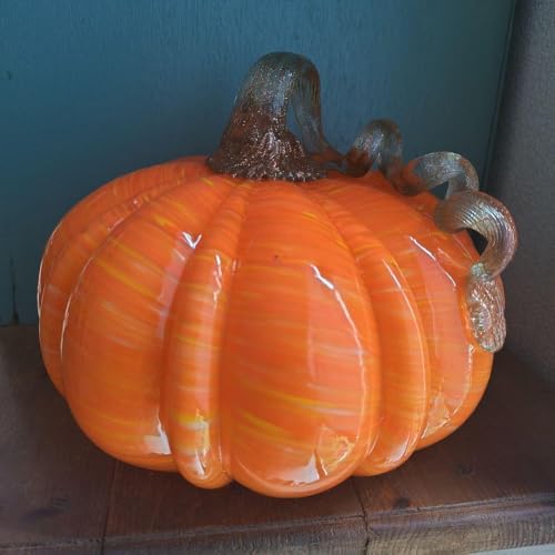 カボチャ型ガラス装飾品 財富丰收 Amazon.co.jp: クリアガラスカボチャ文鎮装飾、エレガントな