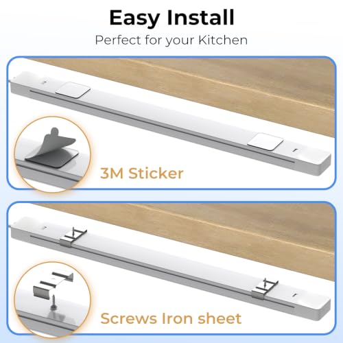 Image of ASOKO LED Under Cabinet Lighting, Plug-in Integrated 2-Bar Under Counter Lights with On Off Switch, 1400LM Bright Linked ETL Light Bar 6000K Cool White for Kitchen Cabinets, Shelves, Workbench