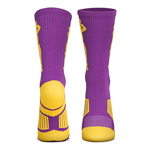 Image of ChalkTalkSPORTS Basketball Socks - Cushioned Mid-Calf Crew - Youth & Adult | Moisture-Wicking Performance Blend, Athletic Basketball Gear, Stay-Up Technology, Arch Support, Breathable, Boys and Men