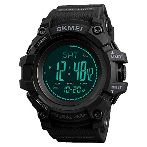 AOSLSI Watch Compass, Altimeter Barometer Thermometer Temperature, Pedometer Watch, Watch Compass, Altimeter Barometer