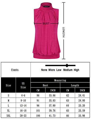 Yesfashion Women Sleeveless Mock-Turtleneck Pleated Tank Top Black Leopard Print S #TOP6