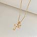 Partm Double Cross Necklace for Women Dainty Cross Pendant Choker 14K Gold Plated Trendy CZ Diamond Cross Charm Necklace Hypoallergenic Delicate Faith Jewelry Religious Gifts for Women