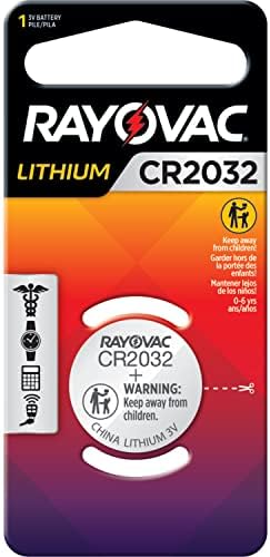 Rayovac CR2032 Battery, 3V Lithium Coin Cell CR2032 Batteries (1 Battery Count)