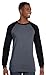 Bella 3000 Mens Jersey Long Sleeve Baseball Tee - Deep Heather & Black, Large